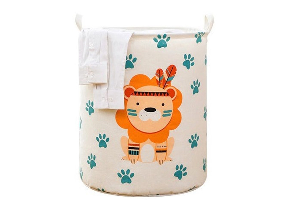 Cesto De Ropa Plegable Lion De 100 Litros Con Asa Cómoda Y Capa Impermeable.