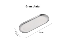 Plato llano de acero inoxidable dorado, plato para pastel de frutas y postre, juego de tenedor y cuchillo estilo occidental Mdug (plata L)