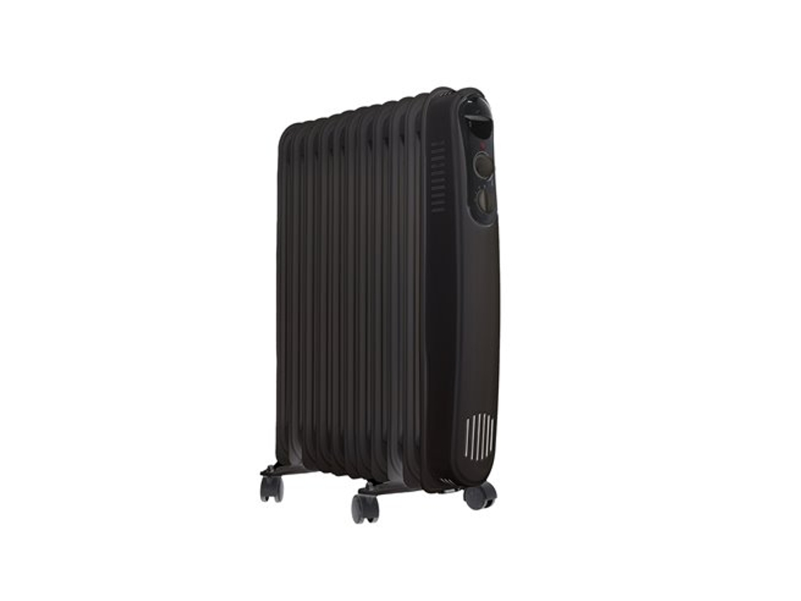 Radiador de aceite negro Kuken de 11 elementos y 2500 W