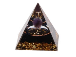 Pirámide de orgonita de 5 cm con cristal para energía positiva, sanación, meditación y generador de energía de Sagitario.
