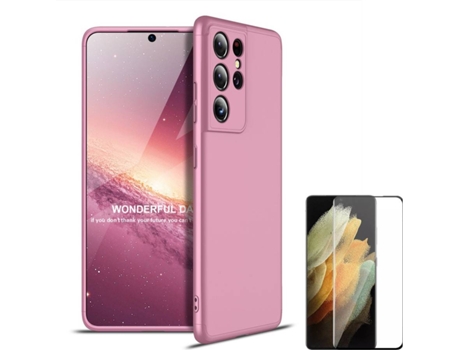 Funda y Protector para Samsung Galaxy S21 Ultra PHONESHIELD Slim Armor 360º Rosa