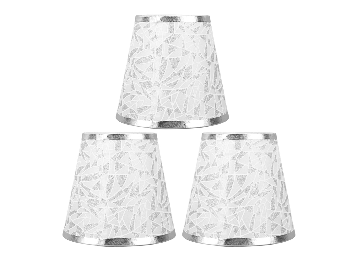 2026-abat-jour En Tissu À Clip Design Moderne Baril Pour Ampoule E14 Lustre Lampe Murale 3pcs Argent