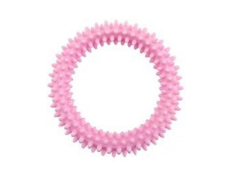 Anillo de Juguete Para Perros Pequeños Con Pinchos Rosas 11 Cm NAYECO