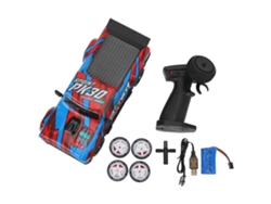 Coche Rc Drift 2.4ghz 4wd 10km/h Luces Led Control Remoto Para Adultos Y Niños Rojo Azul 1/16