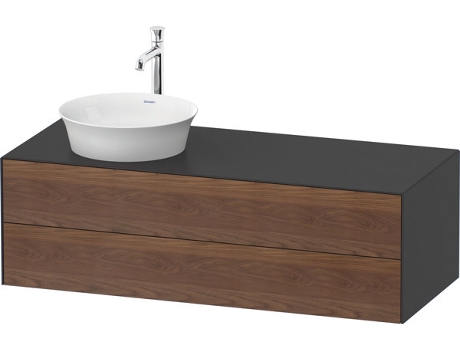 DURAVIT Tulip blanco, mueble de baño colgado en la pared, ancho 1300 x fondo 550mm, con 2 cajones, con tecnología tip-on, WT4987L