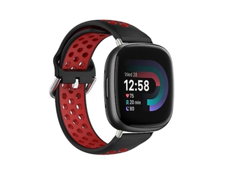 Correa Smartwatch Para Fitbit Versa 4 Negro-Rojo VENISYMLIS