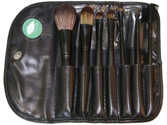 Kit de Pinceles para Maquillaje EUROSTIL Estuche 7 Pinceles De Cabello Sintético