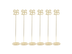 6pcs Números De Mesa De Metal Antirrobo Con Base Para Banquete Boda Fiesta Recepción Número 26
