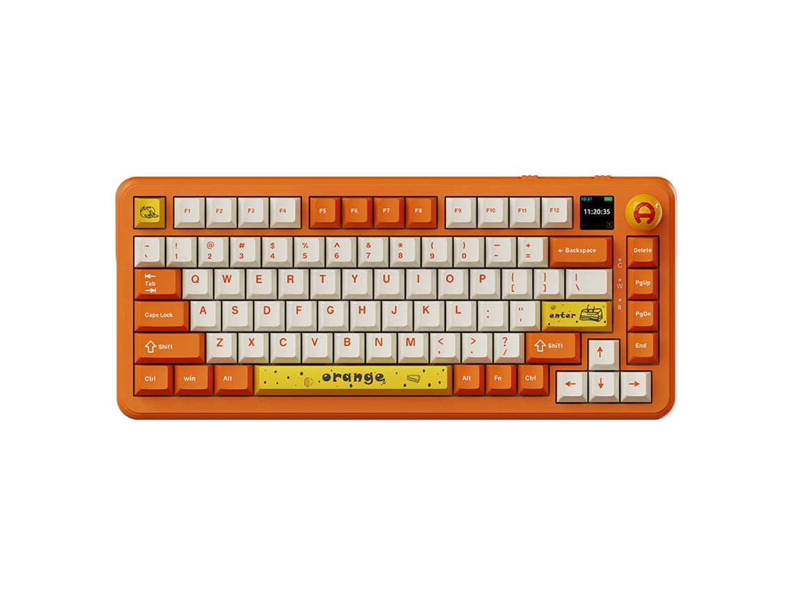 Teclado mecánico para juegos AJAZZ AK820 MAX Teclado de oficina con eje naranja aguacate y blanco RGB de tres modos con pantalla