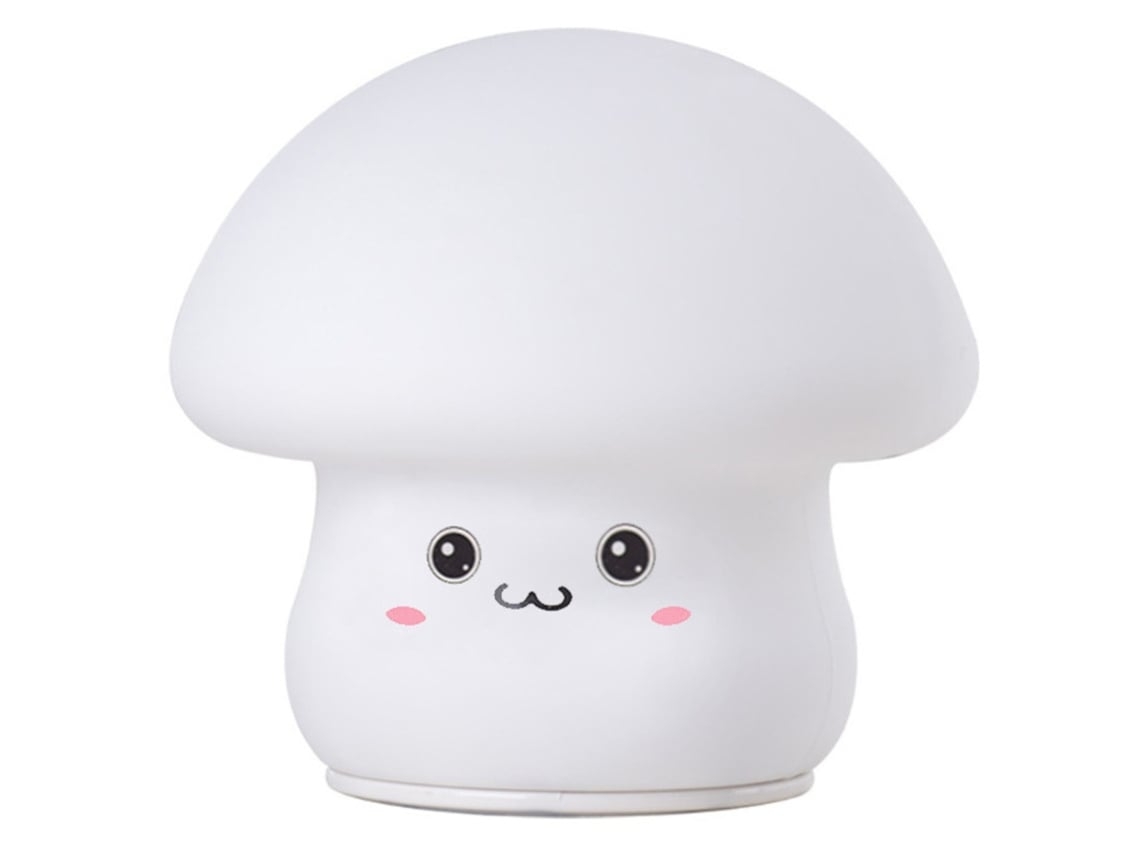 Luz de noche táctil para jardín de infantes, luz de noche para niños con forma de hongo, recargable, bonita lámpara, decoración de interiores, regalo genial, color blanco Vledary