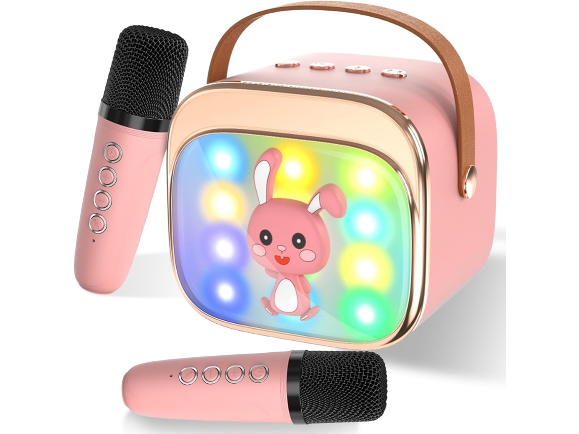 Altavoz portátil para karaoke infantil con micrófono inalámbrico Bluetooth, rosa MISSCA