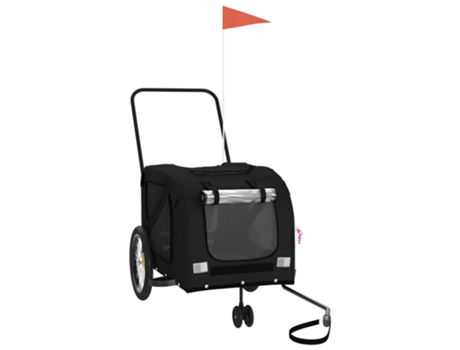 Remolque de bicicleta mascotas hierro tela Oxford VIDAXL negro