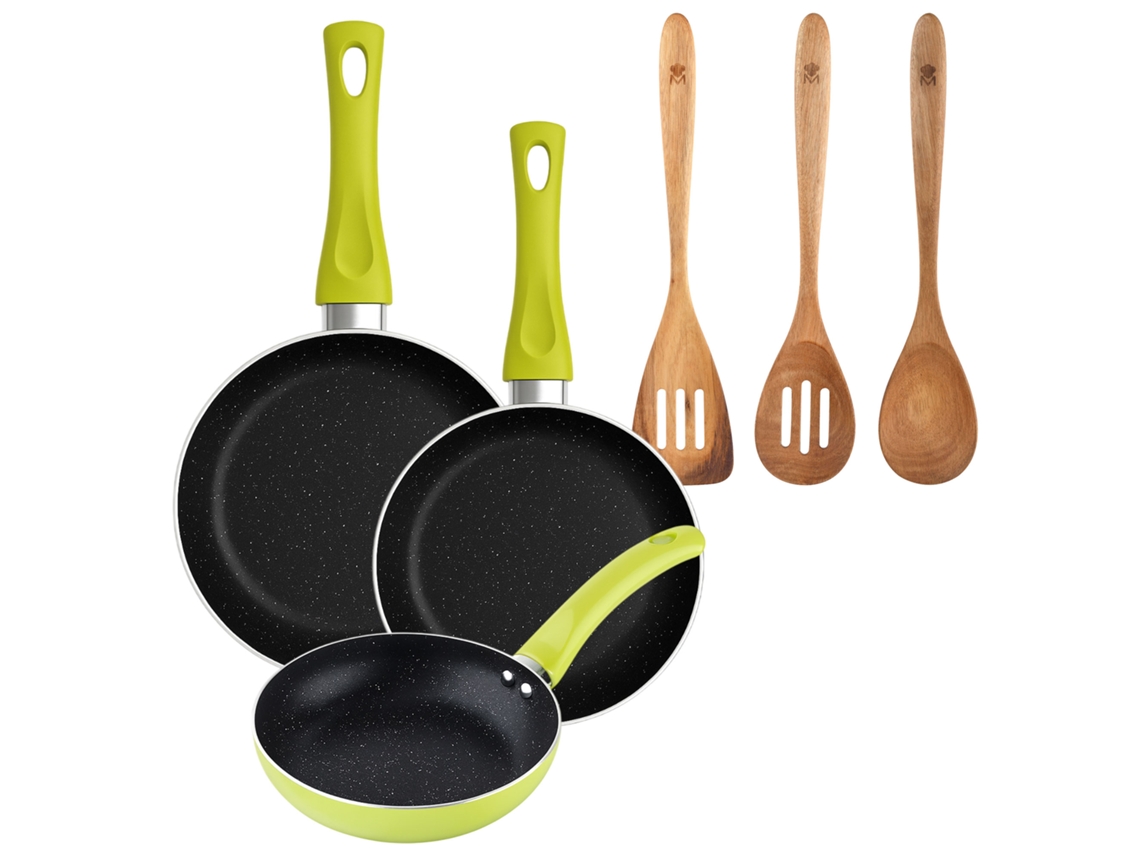 Juego de 3 sartenes Bergner Molen de Ø20ø24ø28 cm con utensilios de cocina
