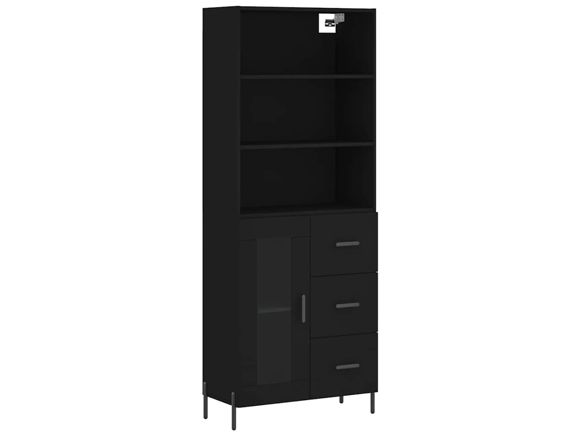 Maison Exclusive - Aparador Alto Madera Contrachapada Negro 69,5x34x180 Cm