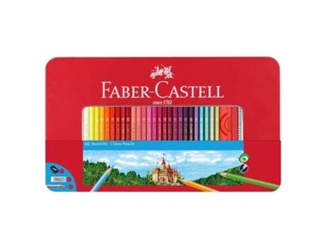 Faber Castell Lápiz Hexagonal Cx Metal 60 Colores + Accesorios
