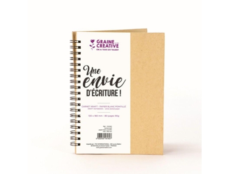 Cuaderno GRAINE CRÉATIVE Espiral Kraft (18 x 13 cm - Punteado)