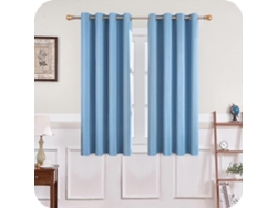 Rebe-cortinas Opacas Celestes 132x160 Cm Aislantes Térmicos Anti Frío Para Salón Con Grommets Metálicos
