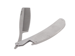 Vlrla-portátil Folding Aço Inoxidável Barba Comb Bottle Opener