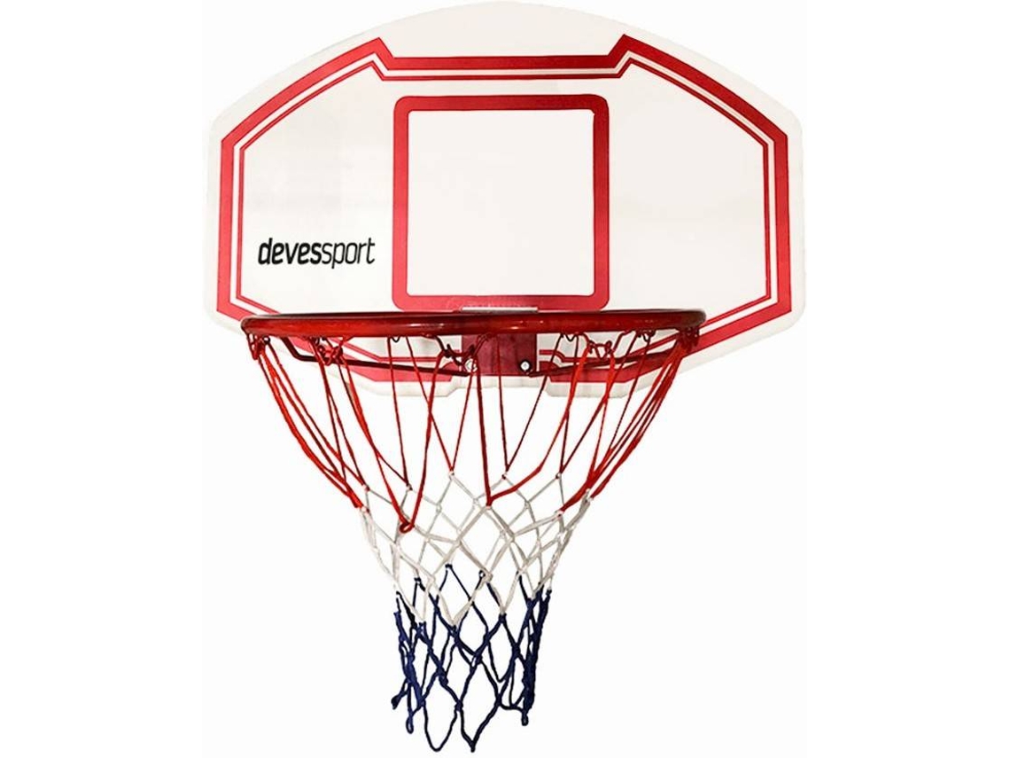 DEVESSPORT Canasta Baloncesto Interior y Exterior con Tablero Resistente y Red para Pared