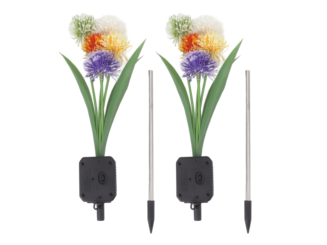 2026-2 Piezas Lámpara De Jardín Solar Flor Ip65 Impermeable Decorativa Para Exterior Patio Jardin