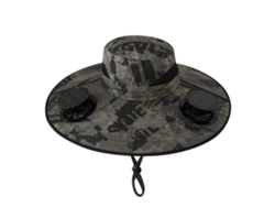 (camuflaje Verde Militar) Sombrero De Sol Eléctrico De Ala Ancha Con Ventilador Para Hombre, Protección Uv.