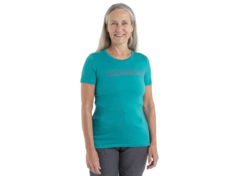 Camiseta de Mujer ICEBREAKER Tech Lite Ii Camping Lines Azul (S)