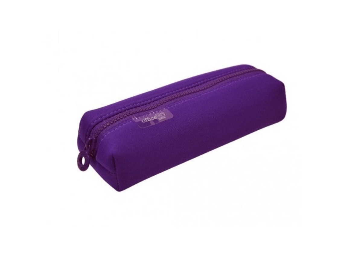 Estuche multiusos de neopreno cuadrado Colorline. Caja de oficina morada