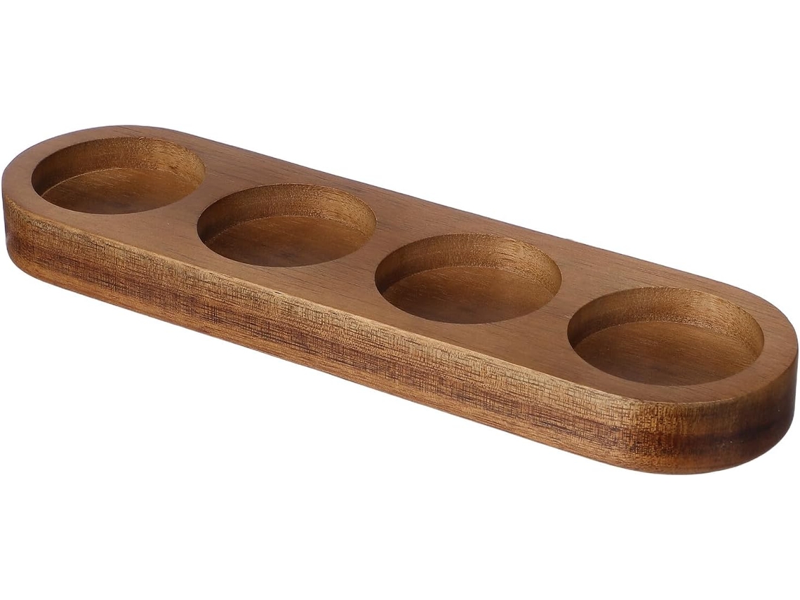 Pp, Para Cocina, Base De Madera Antideslizante Para Molinillo De Pimienta, Soporte De 4 Ranuras Y Especiero Para Mesa