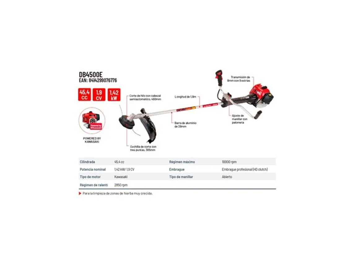 Desbrozadora de jardín Bellota 45,4 cc Db4500e