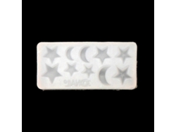 Molde de estrella de cinco puntas con forma de oso, flor, luna, amor, molde de resina, silicona, epoxi, decoración de uñas, colgante, joyería Hengrongshen