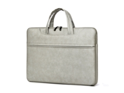 Bolso para portátil de 13 pulgadas, hecho de material de PU impermeable, estilo bolso de oficina gris claro Hexinyigjly