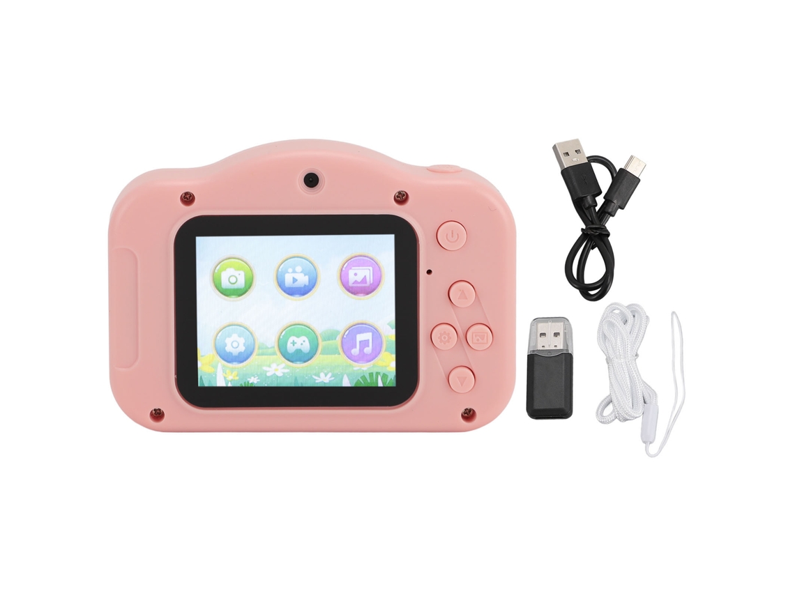 Câmera Digital Mini Para Crianças 40mp 1080p Tela 2.0 Pol 8x Zoom Reprodução Mp3 Rosa