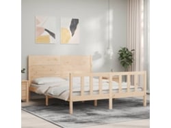 Estructura De Cama Sin Colchón Madera Maciza De Pino 160x200 Cm