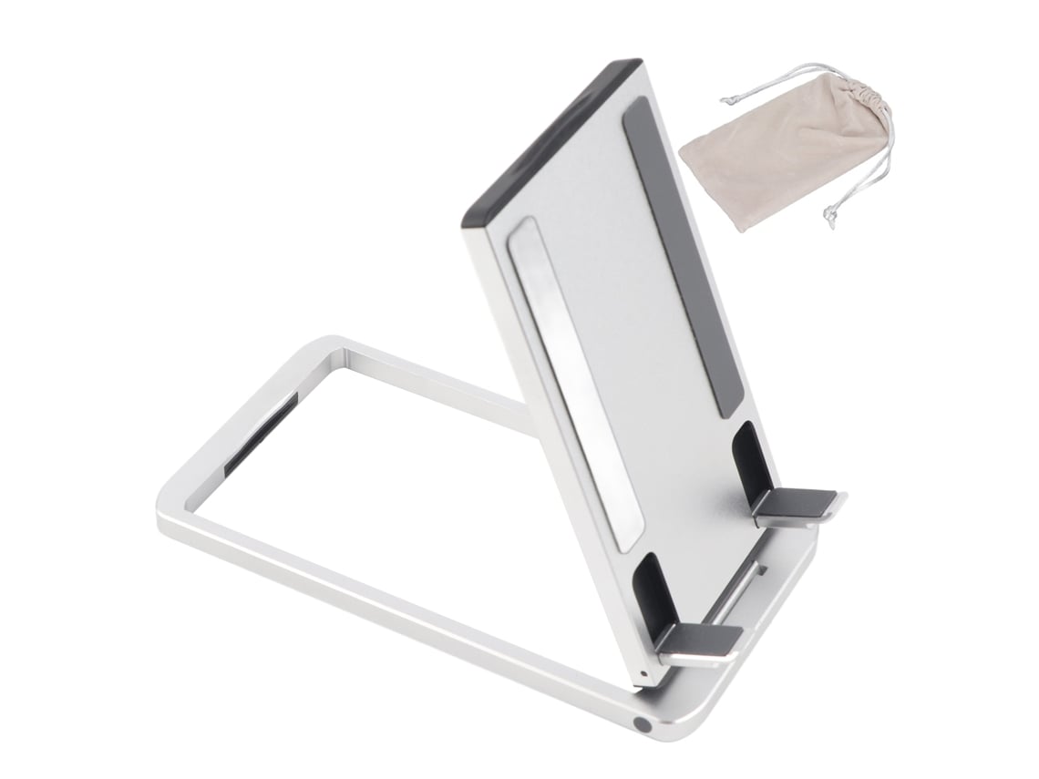 Suporte Para Celular E Tablet Ajustável Plegável De Alumínio Prata Portátil Universal