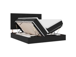 Maison Exclusive - Cama De Almacenamiento Led Con Colchón Negro 180 X 200 Cm