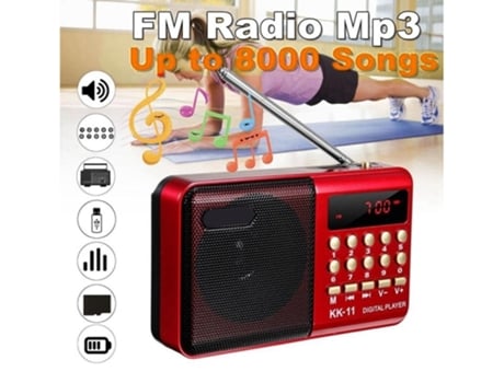 Radio digital K11 Selección automática de canales Recepción de señal Recargable Reproductor de MP3 USB de banda única Altavoz para personas mayores...