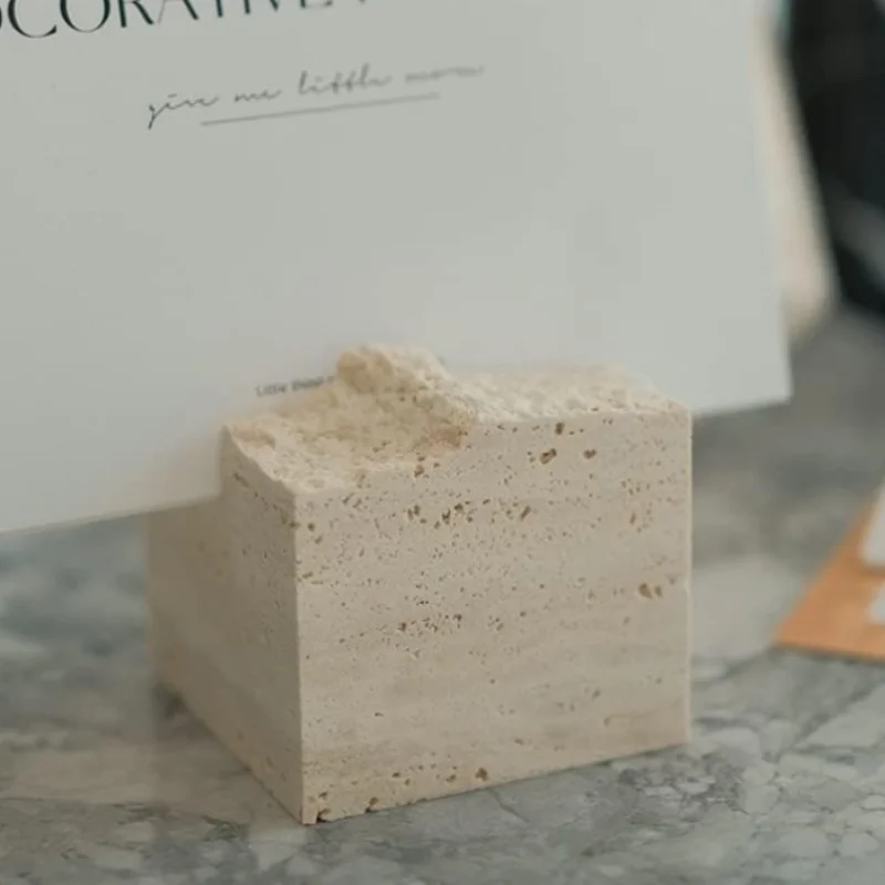 Porta Mensajes Decorativo De Estilo Nórdico, Tarjetero Con Figura De Piedra Natural