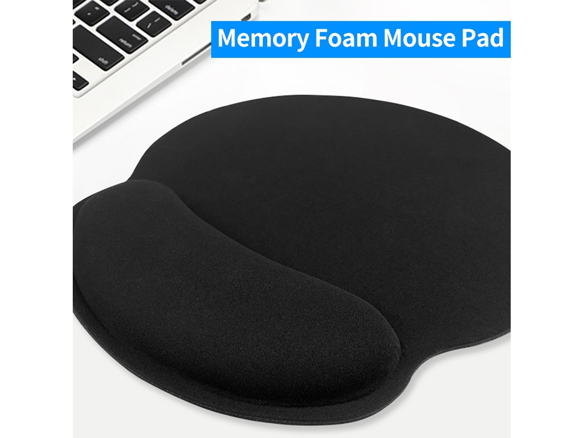 Alfombrilla De Ratón Para Oficina Y Juegos Antideslizante Con Descanso De Muñeca De Espuma De Memoria, Movimiento Suave Ergonómico, Color Negro
