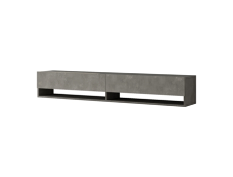 Mueble TV suspendido Laitila Aglomerado 180x32x30 cm - Efecto hormigón EN.CASA