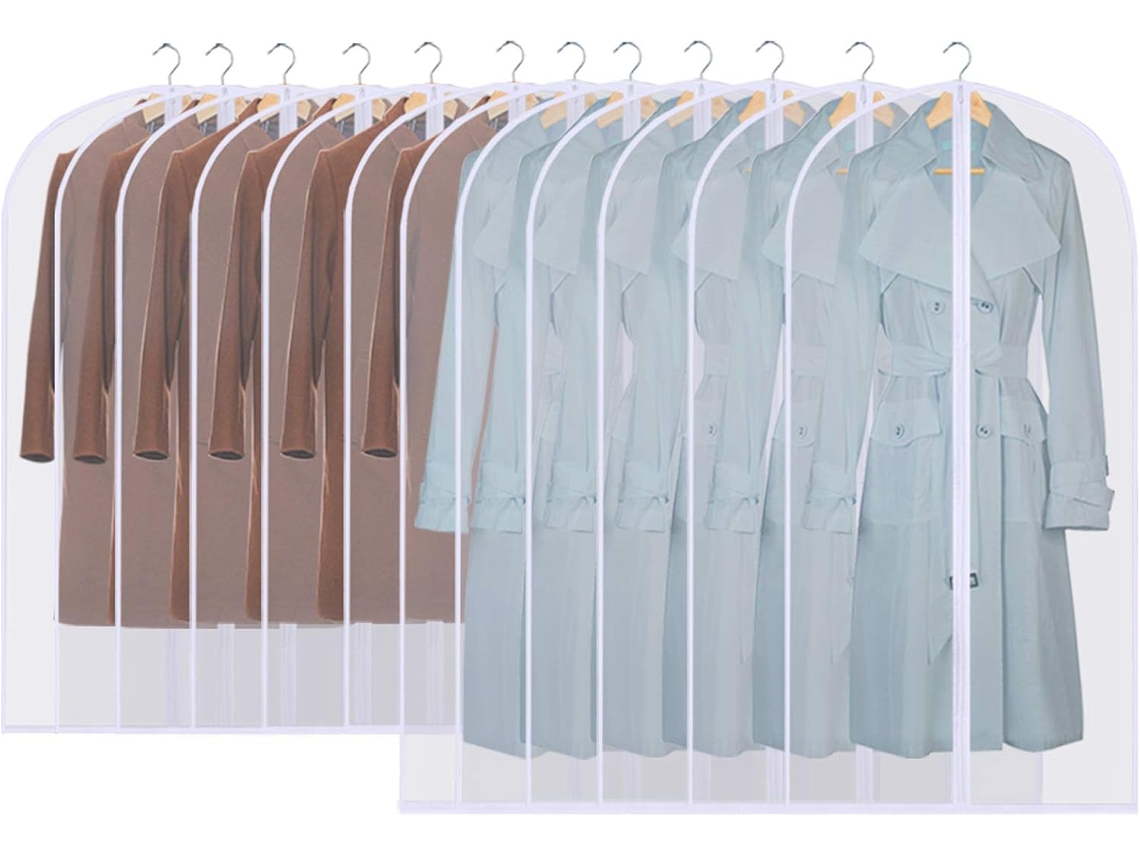 Protector de ropa, 12 piezas, protector de traje/armario, protector de prendas plegable