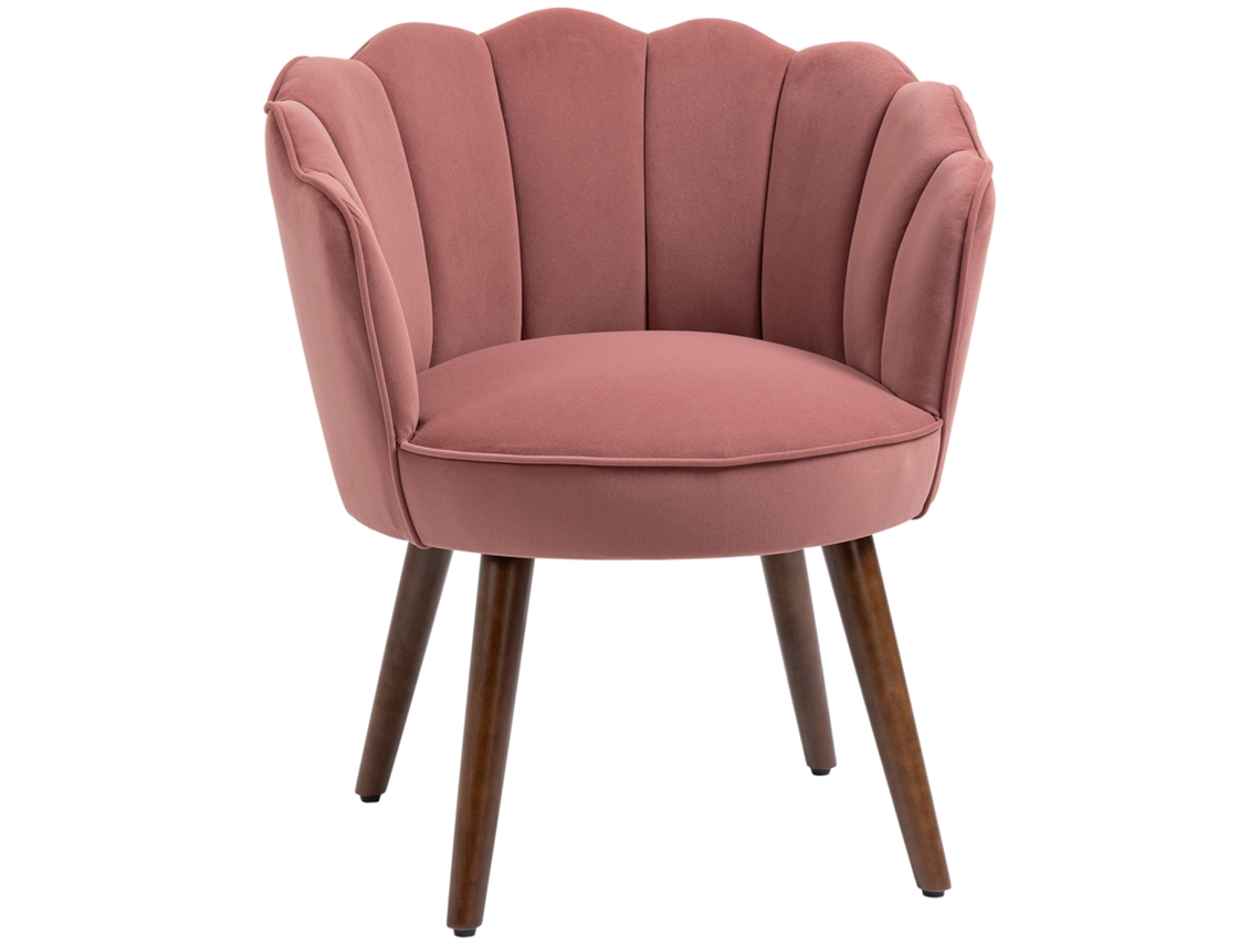 Sillón Concha, Salón/dormitorio, Seda, 66x66x78.5cm, Rosa