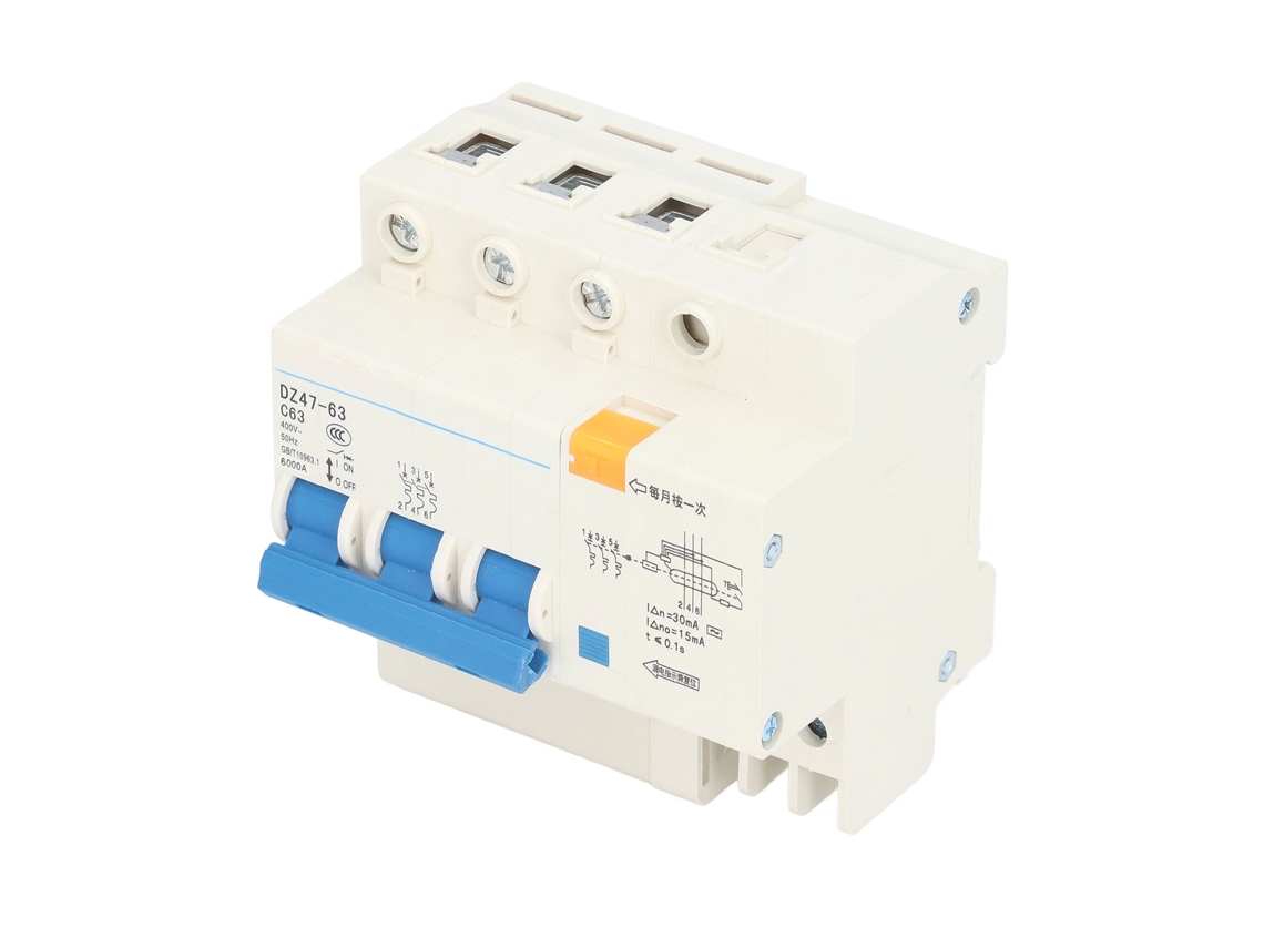 2026dz-interruptor De Circuito Miniatura 3p+n Con Protección Contra Fuga, Sobrecarga Y Cortocircuito 400v 63a