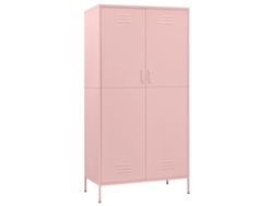 Armario 90x50x180 cm Acero Rosa MAISON EXCLUSIVE