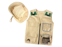 2026da-kit De Aventura Al Aire Libre, Chaleco Cargo Y Gorro Para Niños, Disfraz Explorador Cómodo Y Duradero Caqui