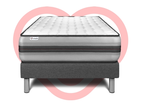 Set Somier Vital Power Recuperador 120 X 190 Cm Gris