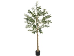 Planta Artificial Decorativa De 150 Cm Árbol De Olivo Con 720 Hojas Y 32 Aceitunas En Maceta Para Interior Verde