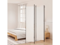 Biombo Divisor De 4 Paneles De Tela Blanco 200x220 Cm