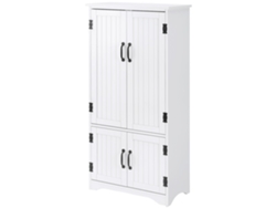 Aparador De Cocina , Mueble De Cocina Contemporáneo Con Almacenamiento Múltiple, 2 Armarios, 3 Estantes, Tablero De Partículas Mdf, Blanco