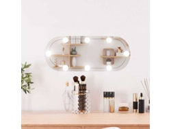 Espejo de pared ovalado con luces LED vidrio 20x50 cm N/A