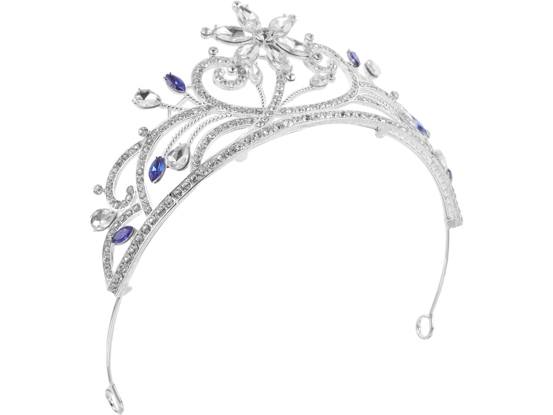 Corona Navideña De Diamantes De Imitación Para Mujer: Tiara Ligera De Aleación Con Cristales Brillantes.